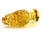 Анальная пробка. Стекло. Прозрачная. Цвет - золото. photo 2