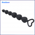 Силиконовые анальные шарики ORISSI, цвет черный photo 1