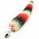 Анальная пробка 70*28 мм с разноцветным хвостиком photo 3