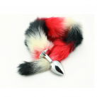 Анальная пробка 70*28 мм с разноцветным хвостиком photo 6