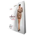 Бодістокінг-сукня з глибоким коміром Passion BS093 black, довгі рукави photo 6