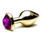 Анальная пробка из нержавеющей стали со стразом в форме сердца photo 2