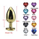 Анальная пробка из нержавеющей стали со стразом в форме сердца photo 3