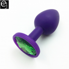 Силиконовая анальная пробка EJMW ELDJ109 со стразом, цвет фиолетовый photo 1