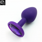 Силиконовая анальная пробка EJMW ELDJ109 со стразом, цвет фиолетовый photo 3