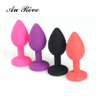 Черная силиконовая анальная пробка с гладкой поверхностью photo 1