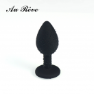 Черная силиконовая анальная пробка с гладкой поверхностью photo 4