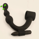 Черный силиконовый массажер простаты с вибрацией photo 1