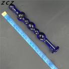 Синий анальный фаллоимитатор ZCZ WQ256 из стекла photo 3