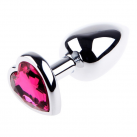 Металлическая анальная пробка с кристаллом в форме сердца photo 5