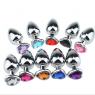 Металлическая анальная пробка с кристаллом в форме сердца photo 2