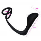 Силиконовая анальная пробка с кольцом для пениса photo 1