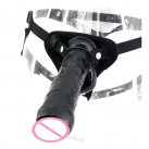 Черный страпон с реалистичным большим фаллосом photo 4