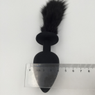 Черная анальная пробка Zcz WQ1266-3 с маленьким хвостиком, 41 х 92 мм photo 3