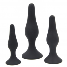 Анальные пробки из силикона, цвет черный, 3 шт./комплект photo 4
