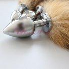 Анальная пробка "Лисий хвост" из нержавеющей стали, размер S/M/L photo 1