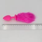 Анальная пробка Zcz WQ1269 с коротким хвостом, цвет розовый, 3 шт.  photo 4