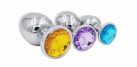 Металлическая анальная пробка, размер маленький/средний/большой, 3 шт./комплект photo 5