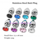 Анальная пробка Butt Plug со стразом, 75 х 28 мм photo 1