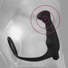 Чорний масажер простати з кільцем на пеніс та вібрацією, водонепроникний photo 6