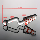 Двойной анальный фаллоимитатор из стекла, 210 мм photo 1