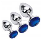 Темно-синии металические анальные пробки (3-х размеров) photo 2