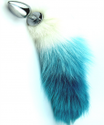 Анальная пробка с синим лисьим хвостом photo 2