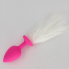 Анальные пробки Zcz из розового силикона с хвостами photo 5