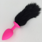 Анальные пробки Zcz из розового силикона с хвостами photo 3