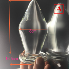 Комплект анальных пробок 3 шт. из стекла, диаметр 8 см/7 см/4.5 см photo 4