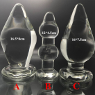 Комплект анальных пробок 3 шт. из стекла, диаметр 8 см/7 см/4.5 см photo 2