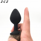 Анальная пробка ZCZ WA049b из силикона с хвостом их меха енота, 35х80 мм photo 5