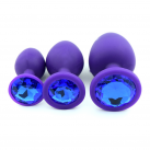 Анальная пробка фиолетовая силиконовая 28*68 мм photo 3