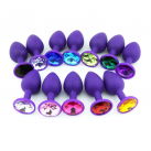 Анальная пробка фиолетовая силиконовая 28*68 мм photo 2