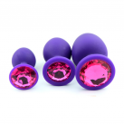 Анальная пробка фиолетовая силиконовая 28*68 мм photo 4