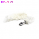 Анальная пробка с белым хвостом photo 1