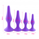 Анальный силиконовый фаллоимитатор 4 шт photo 1