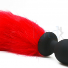 Анальная пробка из силикона Sexyland с красным хвостом photo 5