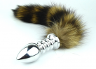 Анальная пробка металлическая с лисьим хвостом photo 3