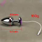 Анальная пробка. Нержавеющая сталь. С подключением к электростимулятору. photo 1