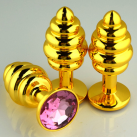 Анальная пробка с золотой резьбой  photo 2