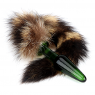 Анальная пробка IKOKY из стекла с хвостом photo 5