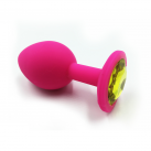 Силиконовая розовая анальная пробка, 41 х 92 мм photo 2