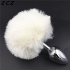 Анальная пробка с белым мехом photo 2