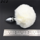 Анальная пробка с белым мехом photo 1