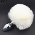 Анальная пробка с белым мехом photo 3