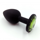 Черная силиконовая анальная пробка, 34 х 80 мм photo 3