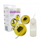 Анальные шарики. С вибрацией. Золотой цвет. photo 2