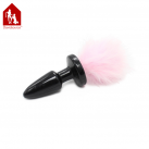 Анальная пробка. Силикон. Черный с хвостом. photo 1