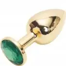 Анальная пробка SWAROVSKI GOLDEN EMERALD photo 1